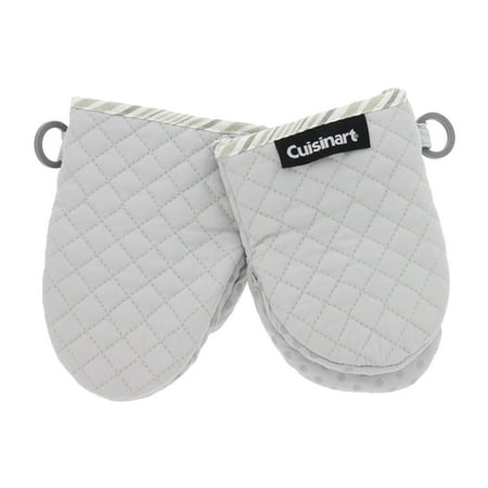 1 Handle Loop Kitchen - Cuisinart Silicone Mini Oven Mitts, 2pk – Little Oven Gloves for Cooking-Heat Resistant, Non-Slip Grip, Hanging Loop, 5.5