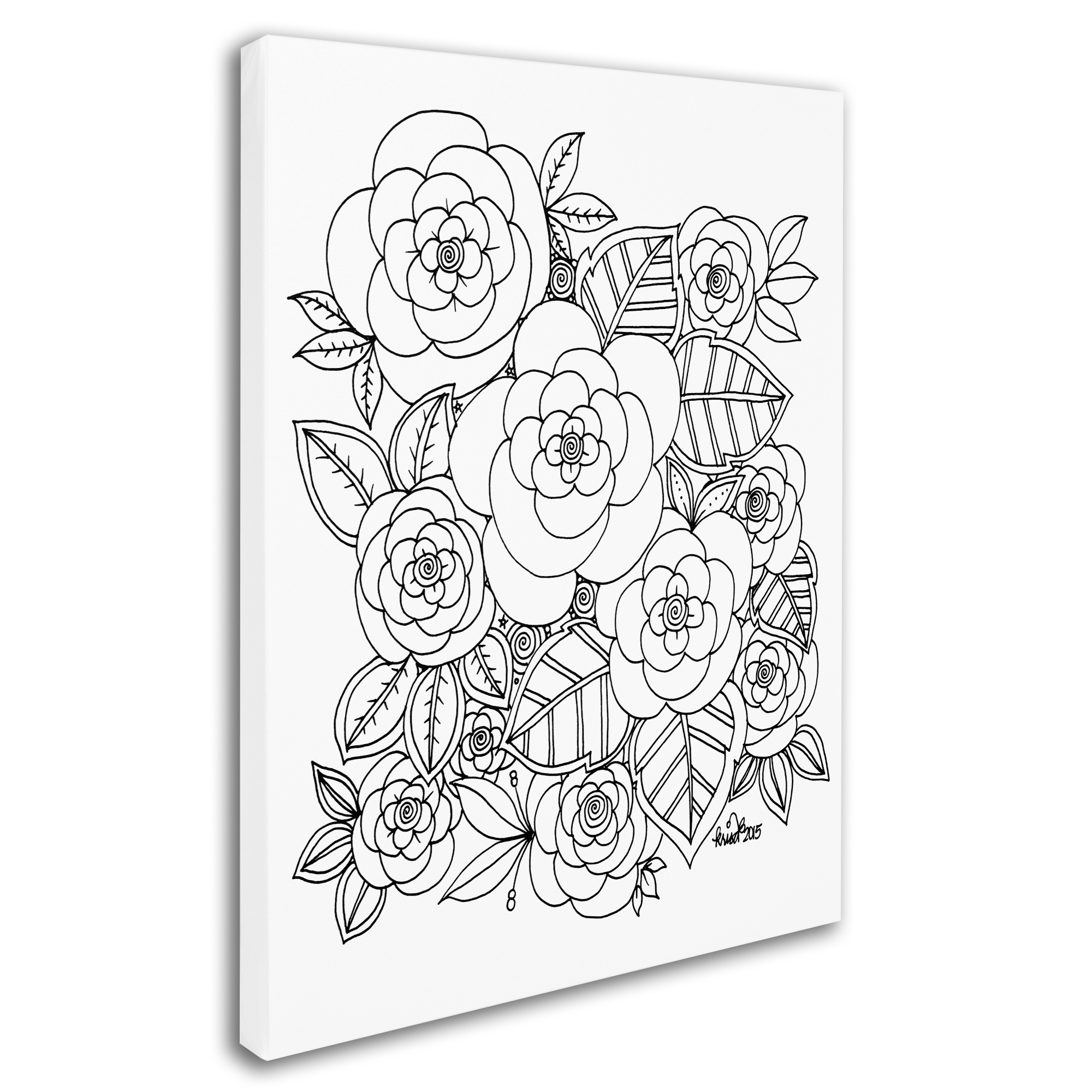 Trademark Fine Art "Flower Design 2" Canvas Art by KCDoodleArt