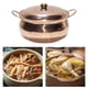 thumbnail image 5 of Olla de sopa de cobre con tapa, cacerola de fondo compuesto, martillada, caliente 26cm, 5 of 8