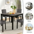 thumbnail image 6 of Aukfa 5-Piece Dining Table Set for 4, Modern Table and 4 Upholstered Chairs with Padded Seats and Backrests for Home, Apartment, Gray, 6 of 8