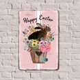 thumbnail image 3 of Letreros de metal retro vintage con diseño de Pascua y flores de primavera, huevos de conejo de Pascua, placa de metal, decoración primaveral de 12 x 8 pulgadas, 3 of 3