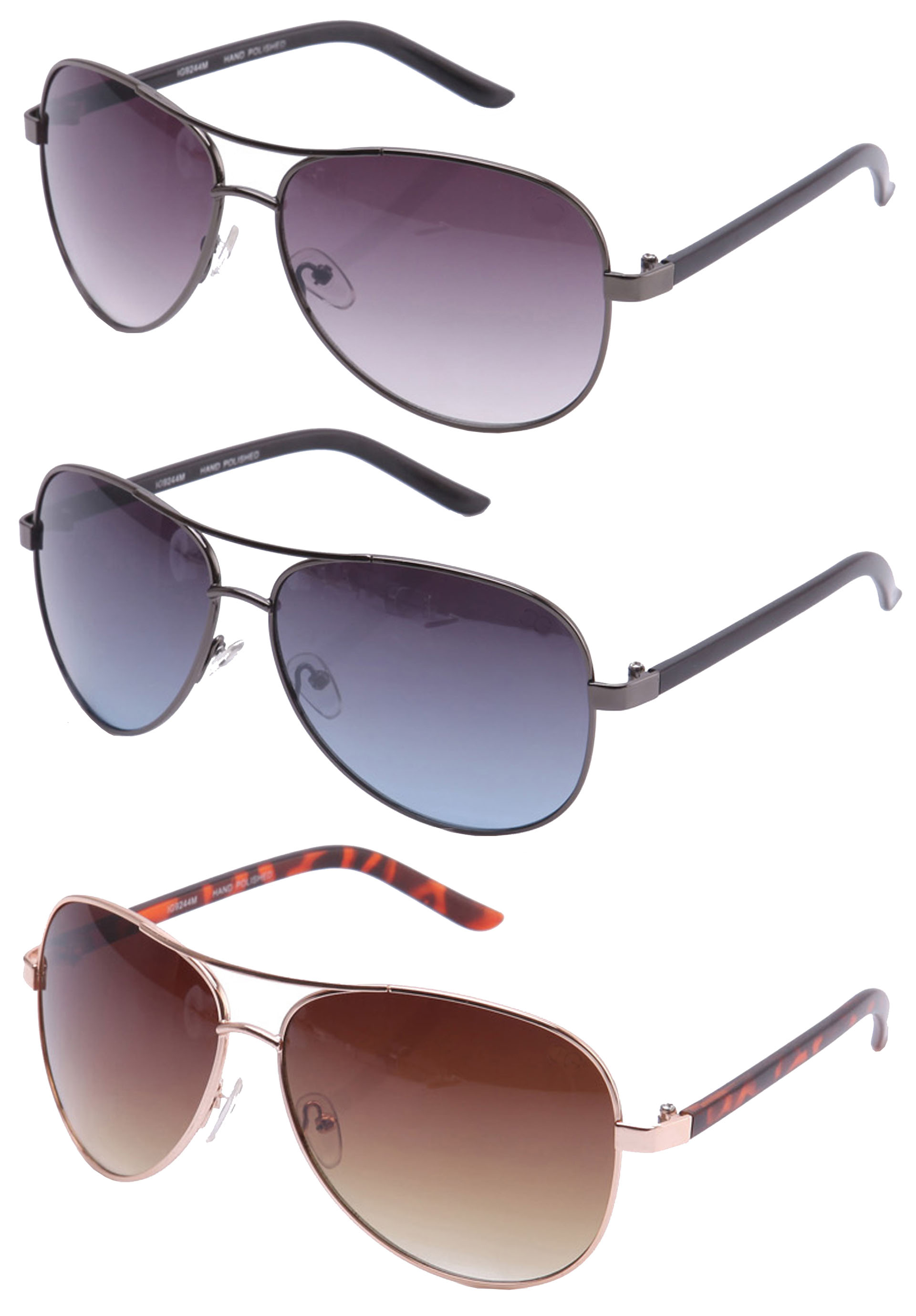 3 Packs Metal Frame Aviator Light Weight Sunglasses for Men for Women