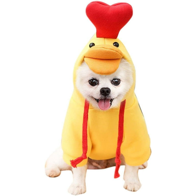 Dog Hoodies Sweatshirts Pet Chicken Clothes Outfit Warm Winter Sweater Coat Puppy Halloween Costume for Chihuahua Small Medium Dogs