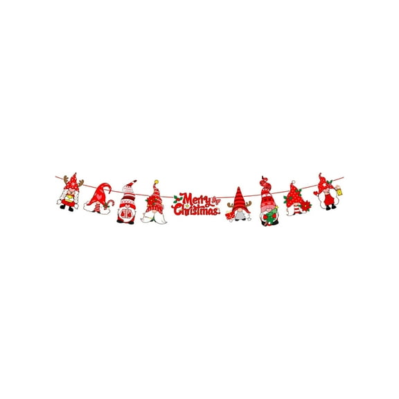 chaungfeng 118 Inches Merry Christmas Banner, Paper Christmas Party Decorations with String Festival Atmosphere Banner for Fireplace, Chimney, Wall, Tree