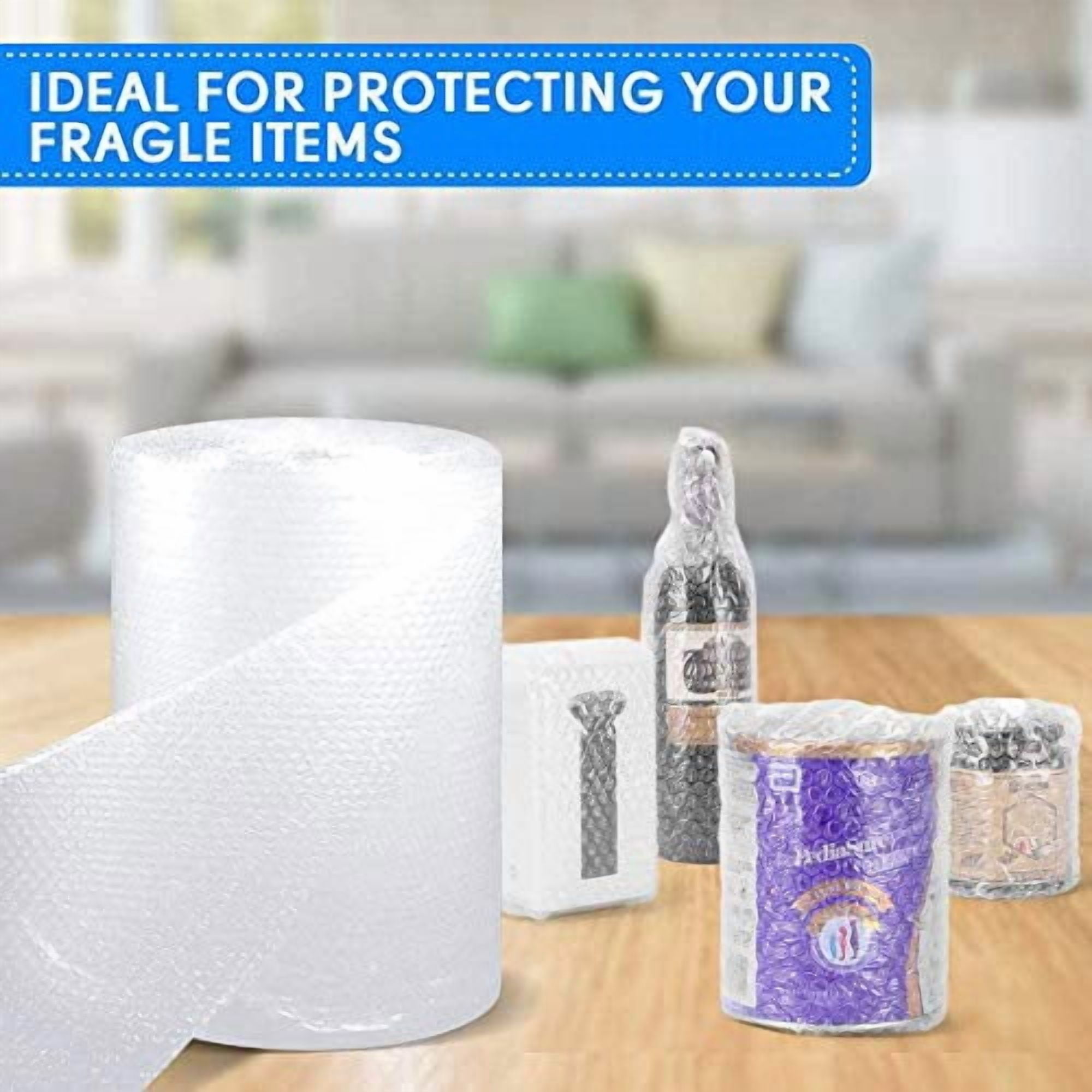Reusable Bubble Wrap Roll 2 Pack, 30cm x 12m Perforated Air Cushioning Wrap, Shockproof Moisture Resistant Packing Foam Wrap for Moving Shipping Fragile Items Electronics