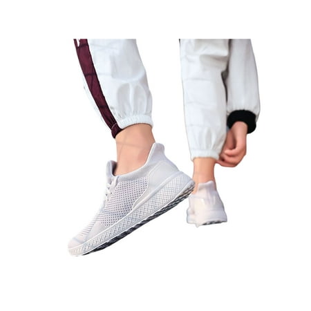 

Sanviglor Men Sneakers Sport Athletic Shoes Breathable Casual Shoe Walking Lightweight Anti Slip Trainers Fashion Mesh Flats White 9.5