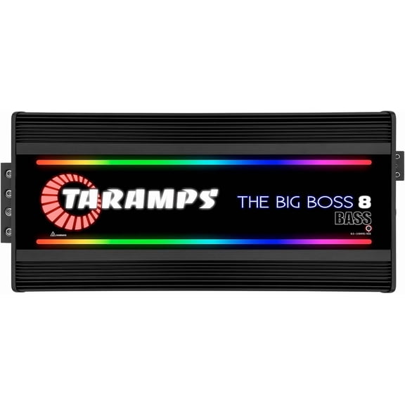 Taramps The Big Boss 8 Bass Car Amplifier 8000 Watts RMS 108 RGB Effects, Multi Impedance, Monoblock Class D BLACK