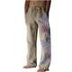 thumbnail image 2 of Pantalones largos de verano para hombre, de algodón y pierna ancha, deportivos con cordones estampados, informales, 2 of 7