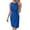 Blue, variant on Womens Short Dresses Summer Casual Daily Sleeveless Crew Neck Solid Color Hollow Tank Dresses with Button Green L