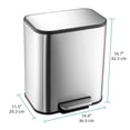 thumbnail image 2 of Ourlova 20L Trash Can, Stainless Steel Garbage Can, Small Rectangular Trash Can with Soft Close Lid Foot Pedal & Inner Bucket for Kitchen Home Office, 2 of 9