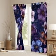 thumbnail image 3 of Manfei Vintage Flowers Curtains Pack of 2 (42x84 Each),Retro Rustic Floral Curtains Blackout,Purple Black Bedroom Curtains For Men Women,Luxury Bedroom Decor, 3 of 6