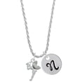 thumbnail image 1 of Delight Jewelry Silvertone Small Fairy with Clear Wings Silvertone Script Initial Disc - N - Charm Necklace, 20"+3", 1 of 4