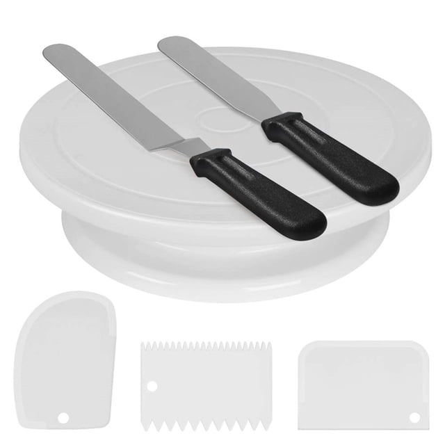 Rotating Cake Turntable Icing Spatula Smoother Revolving Cake Stand Decorating