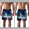 thumbnail image 3 of luoweisi Men's Beach Shorts Quick Dry Swim Trunks with Mesh Lining Galaxy L, 3 of 5