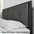 thumbnail image 4 of Einhomn Full Size Metal Platform Bed Frame,Fabric Upholstered Button Tufted Headboard& Underbed Storage, No Box Spring Needed, Easy Assembly, Dark Grey, 4 of 7