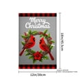thumbnail image 4 of JOOCAR Merry Christmas Cardinal Wreath Linen Garden Flag for Winter Christmas Home Outdoor Garden Yard Door Decor 12x18 inch, 4 of 5