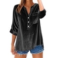 thumbnail image 2 of Blouses for women dressy casual Polyester,Spandex Soft Clothing M Black womens blouses, 2 of 5