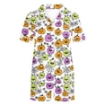 thumbnail image 5 of Tnhcen Women's Halloween Spider Web Pajama Set 2-Piece Collared Button Up Top Elastic Shorts Comfortable Sleepwear S-2XL White, 5 of 8