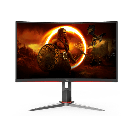 AOC C27G2Z 27" Curved Frameless Ultra-Fast Gaming Monitor, FHD 1080p, 0.5ms 240Hz, FreeSync, HDMI/DP/VGA, Height Adjustable, 3-Year Zero Dead Pixel Guarantee, Black, 27" FHD Curved