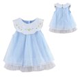 thumbnail image 4 of Vedolay Young Girls Dress Dress for Girls Easter Lace Tulle Mesh Grils Party Birthday Dance Dress for Toddler Little Girls,Blue 12-18 Months, 4 of 5