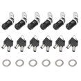 thumbnail image 1 of 6 juegos de cerraduras de almacenamiento para RV de aleación de zinc de 1 "y 25 mm, cerradura para gabinete con llaves, se adapta a un grosor máximo de puerta de 0,79", 1 of 6