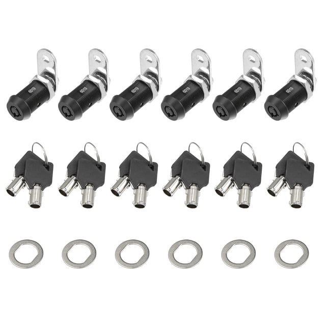 6 juegos de cerraduras de almacenamiento para RV de aleación de zinc de 1 "y 25 mm, cerradura para gabinete con llaves, se adapta a un grosor máximo de puerta de 0,79"