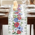thumbnail image 3 of Table Runners 70 Inches Long Dress Scarves, Independence Day Farmhouse Coffee/Dining/Kitchen Table Decor, Holiday Table Runner, 4th of July Patriotic Flowers Leaves 13x70 Inch, 3 of 9