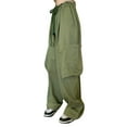 thumbnail image 2 of hirigin Women Casual Long Cargo Pants, High Waist Solid Color Wide Leg Pockets Straight Loose Pants, 2 of 9