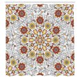 thumbnail image 2 of Ambesonne Ethnic Shower Curtain, Vintage Abstract Flower Art, 69"Wx75"L, Paprika Mustard, 2 of 4