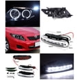 thumbnail image 2 of Spec-D Tuning LED Black Projector Headlights + LED Driving Bumper Fog Lamp Compatible with Corolla Left + Right Pair Headlamps Assembly, 2 of 2