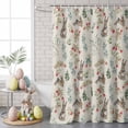 thumbnail image 5 of Easter Shower Curtain Bunny Easter Egg Shower Curtains for Bathroom Decor, Waterproof Polyester Shower Curtain Set with Hooks, Small Stall 36" x 72" Green Leaves Flowers, 5 of 9