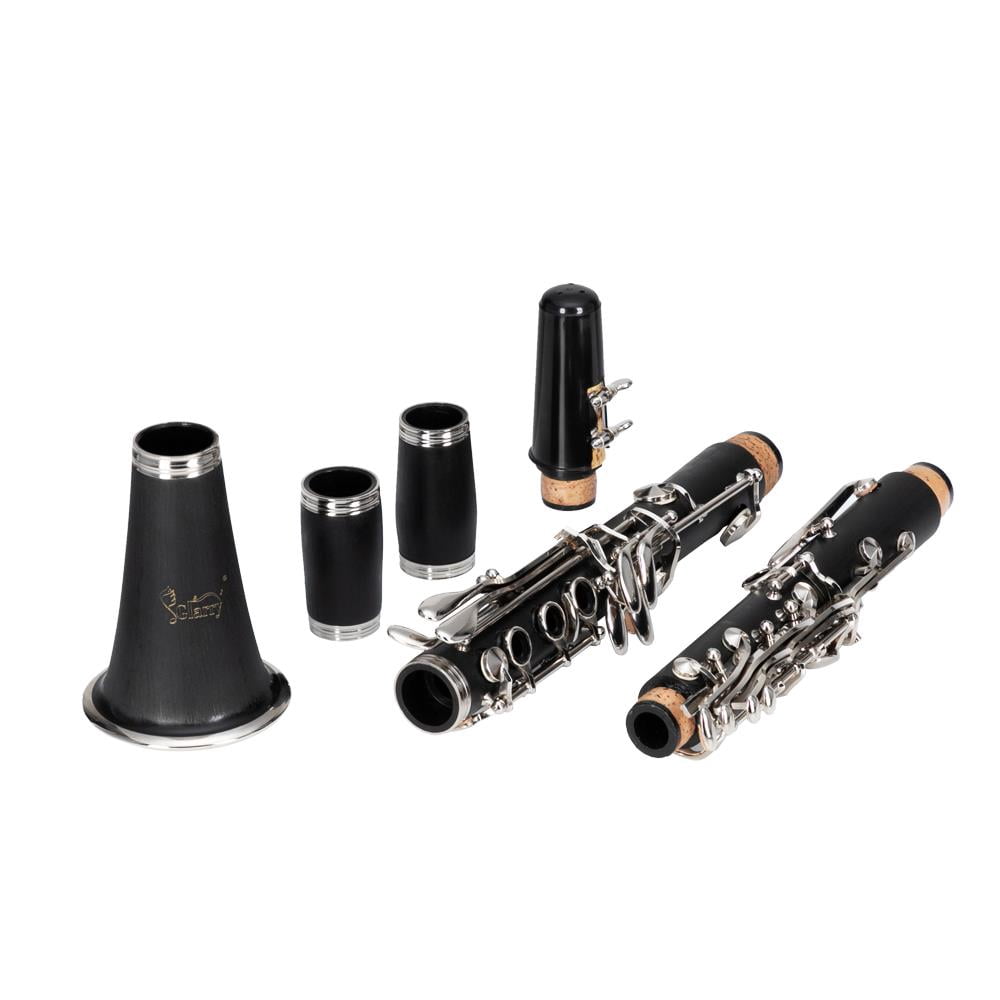 Zimtown 17 Keys Flat B Clarinet with Case Mouthpieces for Beginner Student Black