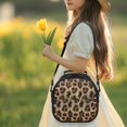 thumbnail image 3 of Uourmeti Insulated Kids Insulated Lunch Bag for Daily Use School, Premium Fabric Lightweight Design Cooler Tote Bag, Leopard Print with Glitter Accents, 3 of 6