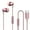 Pink, variant on In Ear Wired Headphones Type C Subwoofer With Microphone For Smartphones