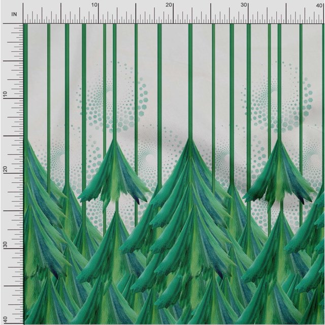 oneOone Georgette Viscose Fabric Stripe & Floral Panel Printed Fabric 1 Yard 42 Inch Wide