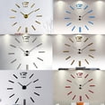 thumbnail image 4 of Reloj de pared con números grandes, adhesivo 3D con efecto espejo, decoración para el hogar y la oficina - Negro TIME negro, 4 of 9