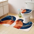 thumbnail image 2 of Navy Blue Burnt Orange Bath Mat 3 Piece Bathroom Rug Set, Boho Art Modern Geometric Non Slip Bath Rug Contour Mat and Toilet Lid Cover, Absorbent Shower Mats Soft Bath Rugs and Mats Sets, 2 of 8