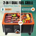 Tabletop Propane Gas Grill, Portable Gas and Charcoal Grill 2in1