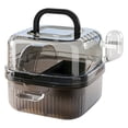 thumbnail image 2 of Apeya Black 10.6x10.6 Inch Hamster Travel Cage, Clear View Small Animal Carrier with Exercise Wheel and 80ml Water Bottle for Mice Gerbils Outdoor Trips, 2 of 9