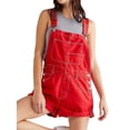 thumbnail image 1 of Pantalones Cortos Vaqueros para Mujer, de Verano Informales, Holgados, Ajustables, con Tirantes. Rojo L, 1 of 8
