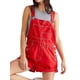thumbnail image 1 of Pantalones Cortos Vaqueros para Mujer, de Verano Informales, Holgados, Ajustables, con Tirantes. Rojo S, 1 of 8