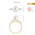 thumbnail image 6 of ANGARA South Sea Cultured Pearl Ring with Graduated Diamonds in 14K Yellow Gold for Women | June Birthstone, Birthday, Anniversary, Jewelry Gift for Women | Pearl Ring, 6 of 10
