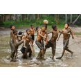 thumbnail image 2 of Muliani Hartojo, Angela 24x17 Black Ornate Wood Framed with Double Matting Museum Art Print Titled - Playing Football, 2 of 4