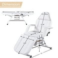 thumbnail image 3 of IVV Esthetician Salon Bed with Hydraulic Stool, Professional Massage Tattoo Table Salon Spa Equipment with Adjustable Basket and Footrest, Multi-Purpose 3-Section Facial Beauty Bed w/ 2 Trays, White, 3 of 7
