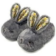 thumbnail image 2 of Hpapadks Girls Slippers Winter Cozy Bunny Fleece Shoes Soft Indoor Outdoor Slip On Comfortable Footwear Shoes for Boys Dark Gray, 2 of 6