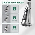 thumbnail image 4 of Akicon Kitchen Faucet with Pull Down Sprayer, 3-Function Kitchen Sink Faucets with Deck Plate, Fits 1-Hole and 3-Hole Sinks, Single Handle 304 Stainless Steel, Brushed Nickel, 4 of 9