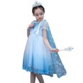 thumbnail image 4 of Elsa Robe pour Filles Enfants à Manches Courtes Robe de Fête à Paillettes Halloween Cosplay Costume de Princesse Robe d'Anniversaire Déguisement, 4 of 6