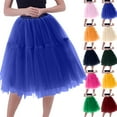 thumbnail image 2 of PUMISAS Puffy Mid-Length Skirts For Women Soft High Elastic Waist Skirts Solid Color Casual Loose Dancing Skirts, 2 of 4