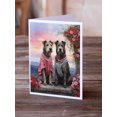 thumbnail image 2 of Irish Wolfhound Two Hearts Greeting Cards Pack of 8 7 in x 5 in, 2 of 3