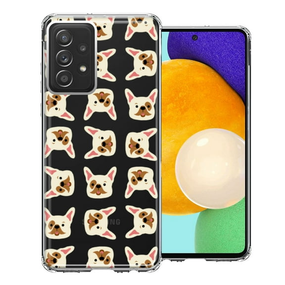 MUNDAZE For Samsung Galaxy A52 Frenchie Bulldog Polkadots Design Double Layer Phone Case Cover
